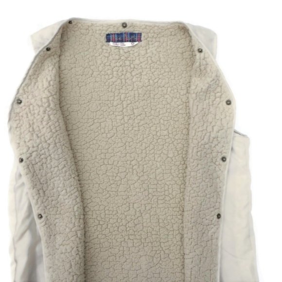 Free People Jacket Liner Vest Faux Shearling Male Snaps Cream M - Picture 2 of 9